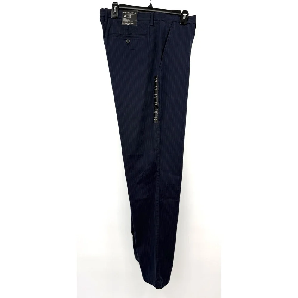 Banana Republic 38x32 Navy Blue Pinstripe Slim Fit Kentfield Pant Trouser NWT